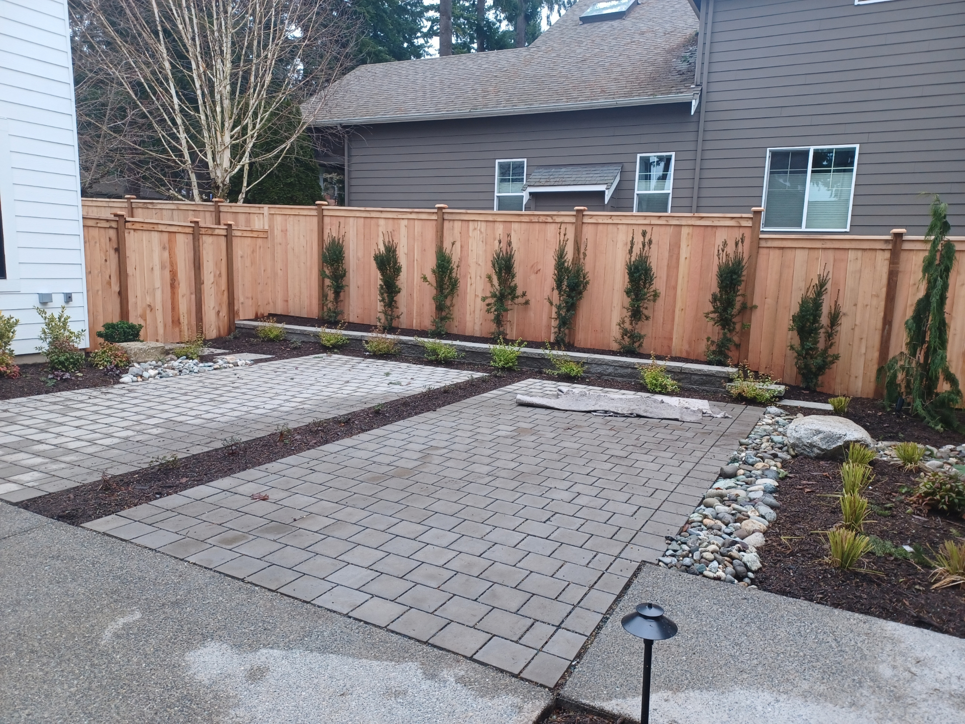 Tumbled paver driveway and walkway