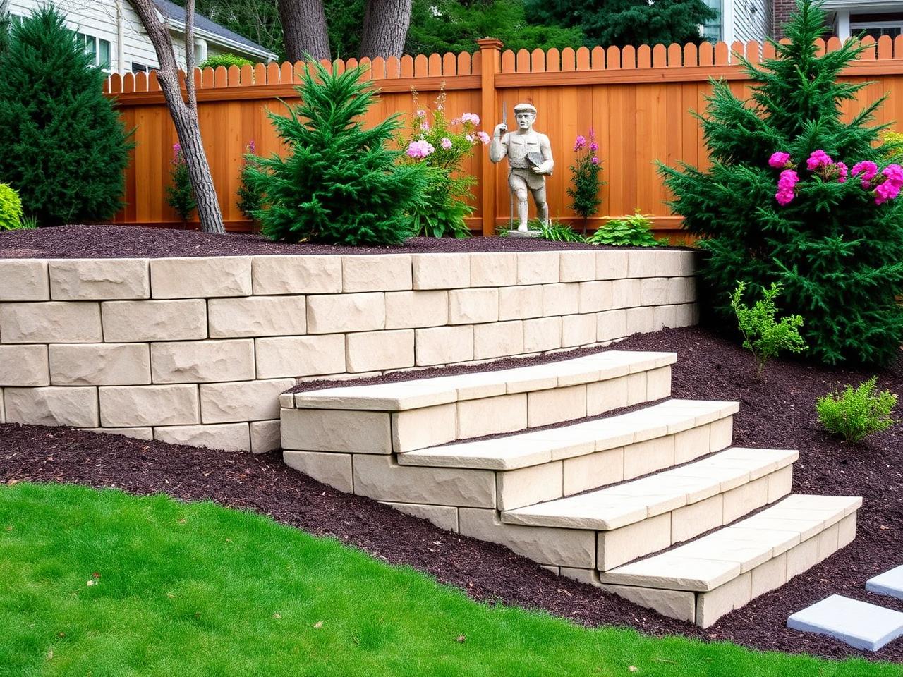 Segmental block retaining wall