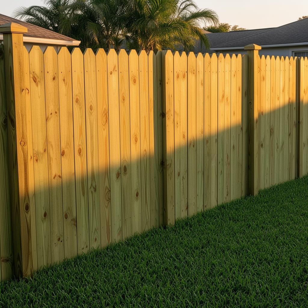 Cedar privacy fence